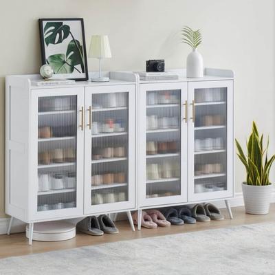 Yun 5-Tier Shoe Storage Cabinet with Glass Doors for linving room