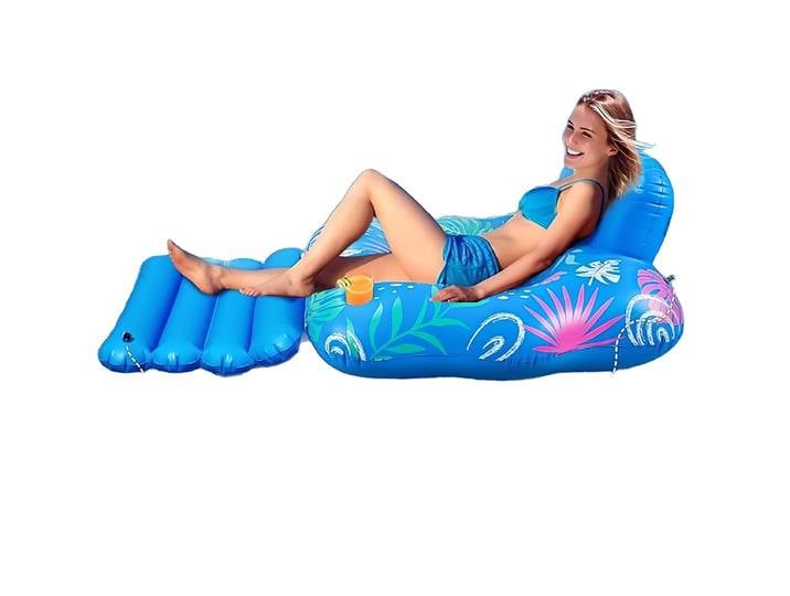 Matelas de natation flottant gonflable, anneau de natation en mer, lit de salon de fête en piscine, hamac d'eau inclinable pour adultes, été