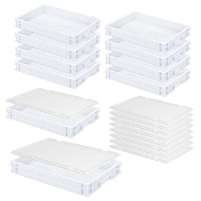 BRB 10 Gärbehälter / Euroboxen mit Deckel, LxBxH 600 x 400 x 75 mm, weiß