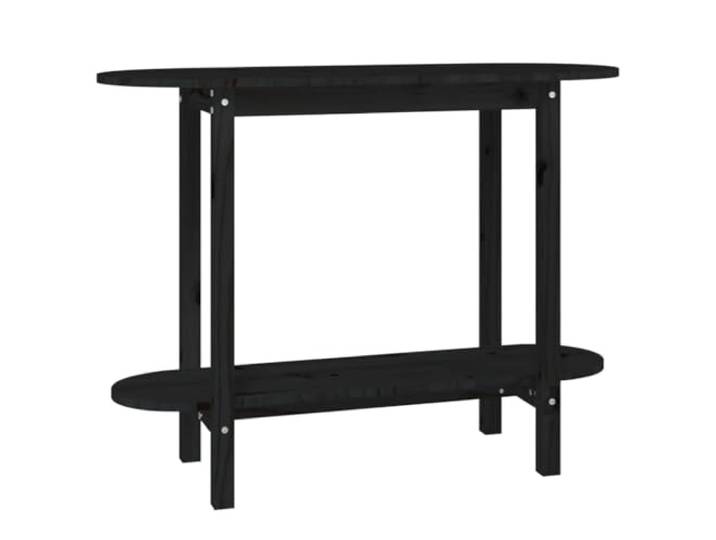 KGFHERENB Konsolentisch Schwarz 110x40x80 cm Massivholz Kiefer Eleganter Flurtisch mit Ablage aus echtem Kiefernholz für Wohnzimmer und Eingangsbereich. Praktisch und stabil.