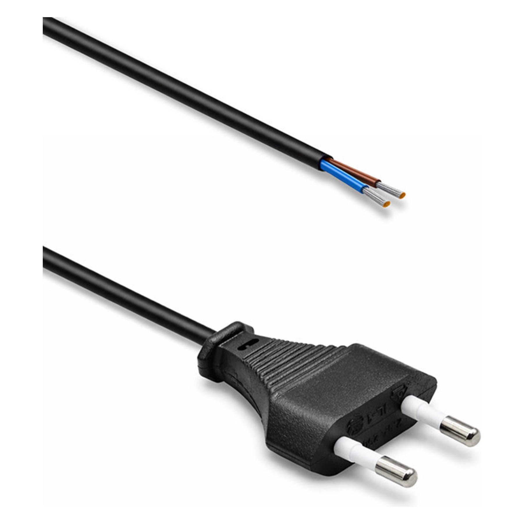 Qoltec Kabel HD3VVH2-F 2x0,5mm2 CEE 7/16 (C) Stecker,Leitungen PVC (1.80 m) (54595)