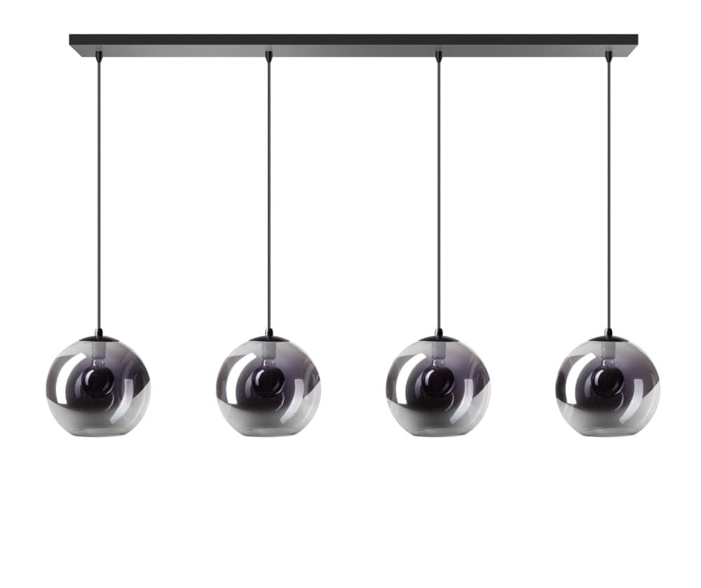 ETH Orb moderne ronde eetkamer hanglamp zwart en grijs met glas