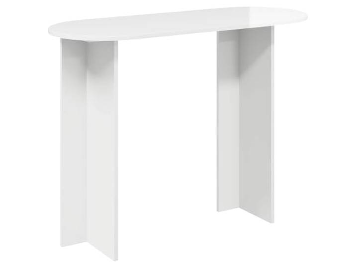 FMPGJLYH Konsolentisch Hochglanz Weiß 100 x 39.5 x 75 cm Holzwerkstoff Stabil & robust, Minimalistisches Design, Vielseitige Ablagefläche