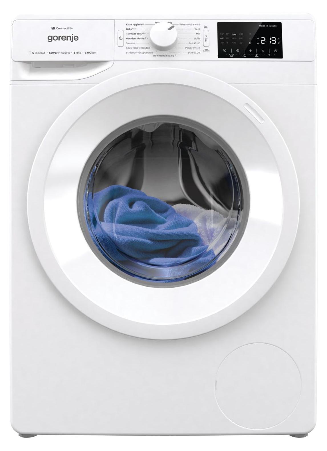 Gorenje WPNEI94A1DTS Waschmaschine, 9 kg, 1400 U/min, , titangrau
