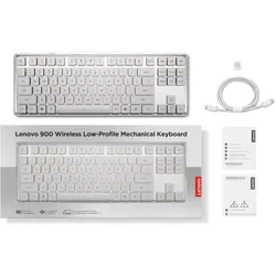 Lenovo 900 Wireless Mechanical Keyboard-German (P) (DE, Kabellos), Tastatur, Weiss
