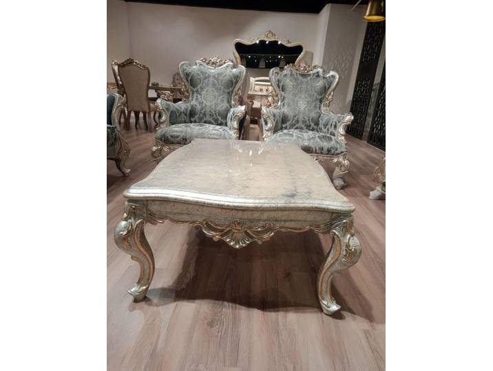 JVmoebel Couchtisch Beige Couchtisch aus Marmor und Holz für elegantes Wohnen (Packung), Made in Europa