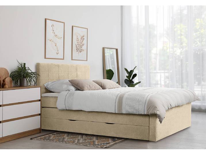 Boxspringbett Shakouzi - Rechtecke 160 x 200cm Microfaser Sole Beige