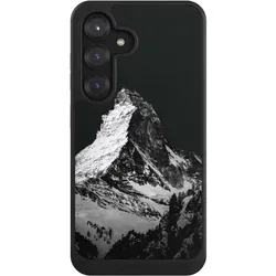 Nivocase Hülle für Samsung Galaxy S25 Handyhülle NIVOcore Case Schwarz Alpspitze Berg Schnee (Samsung Galaxy S25), Smartphone Hülle, Schwarz