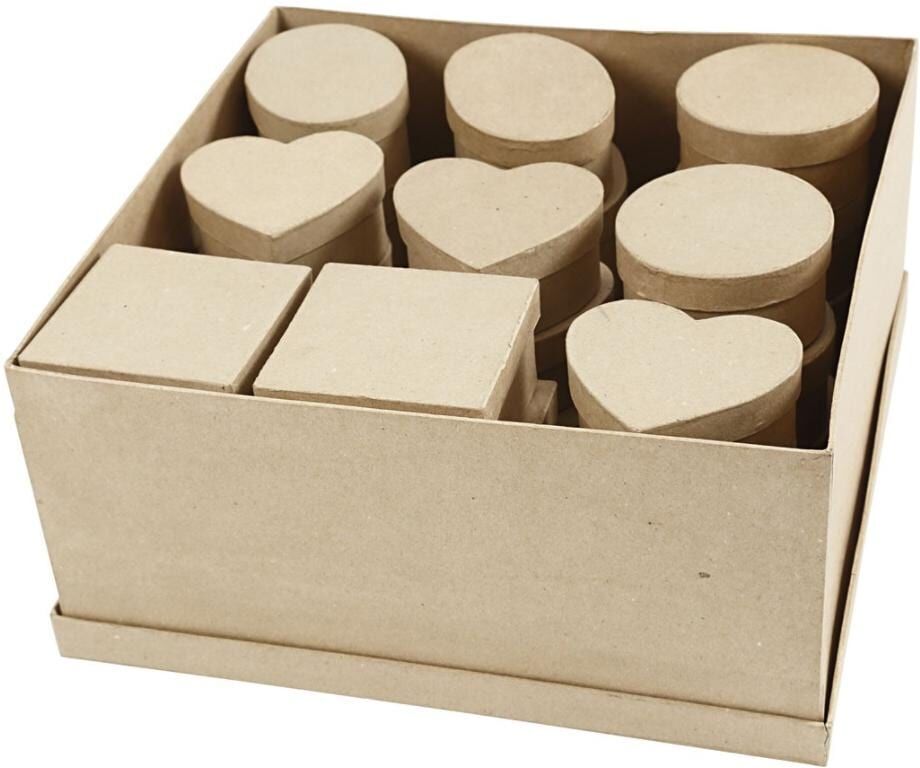 Geschenkbox CREATIV COMPANY "Papp-Schachtel 45270 cm 28 Stück", beige (bunt), 28 Stk., Aufbewahrungsboxen, Geschenkbox bunt 28 Stk.