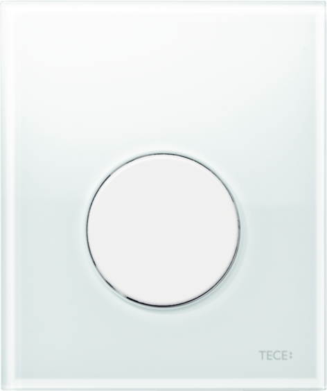 TECEloop Urinal Betätigungsplatte 9242650 Glas weiß, Taste weiß