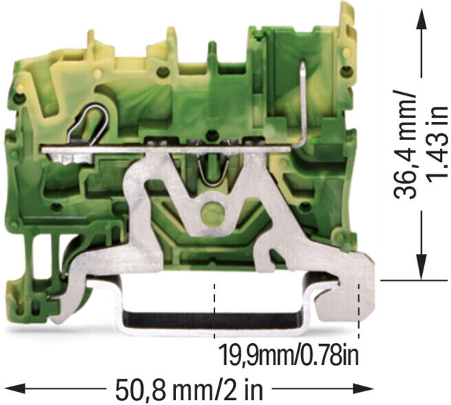 WAGO Bornier de base 1 conducteur/1 broche PE 2022-1207 (2022-1207)