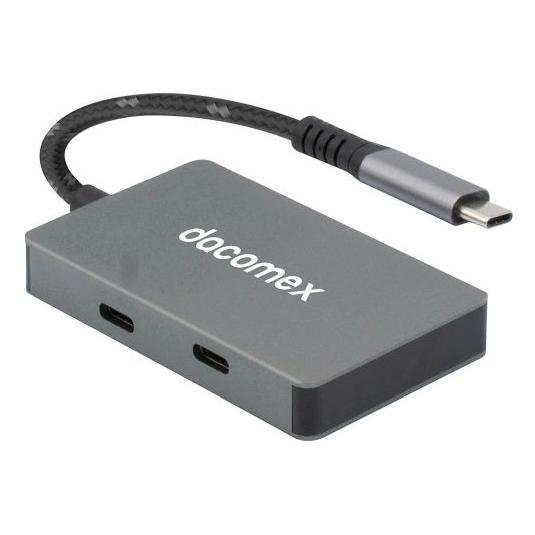 Dacomex USB Hub HB514, Eingang USB Type-C, Ausgang 2x Type-A, 1x Type-C, 1x Type-C PD 60 W, Recyclin (USB-C, 4 Ports) (HB514)