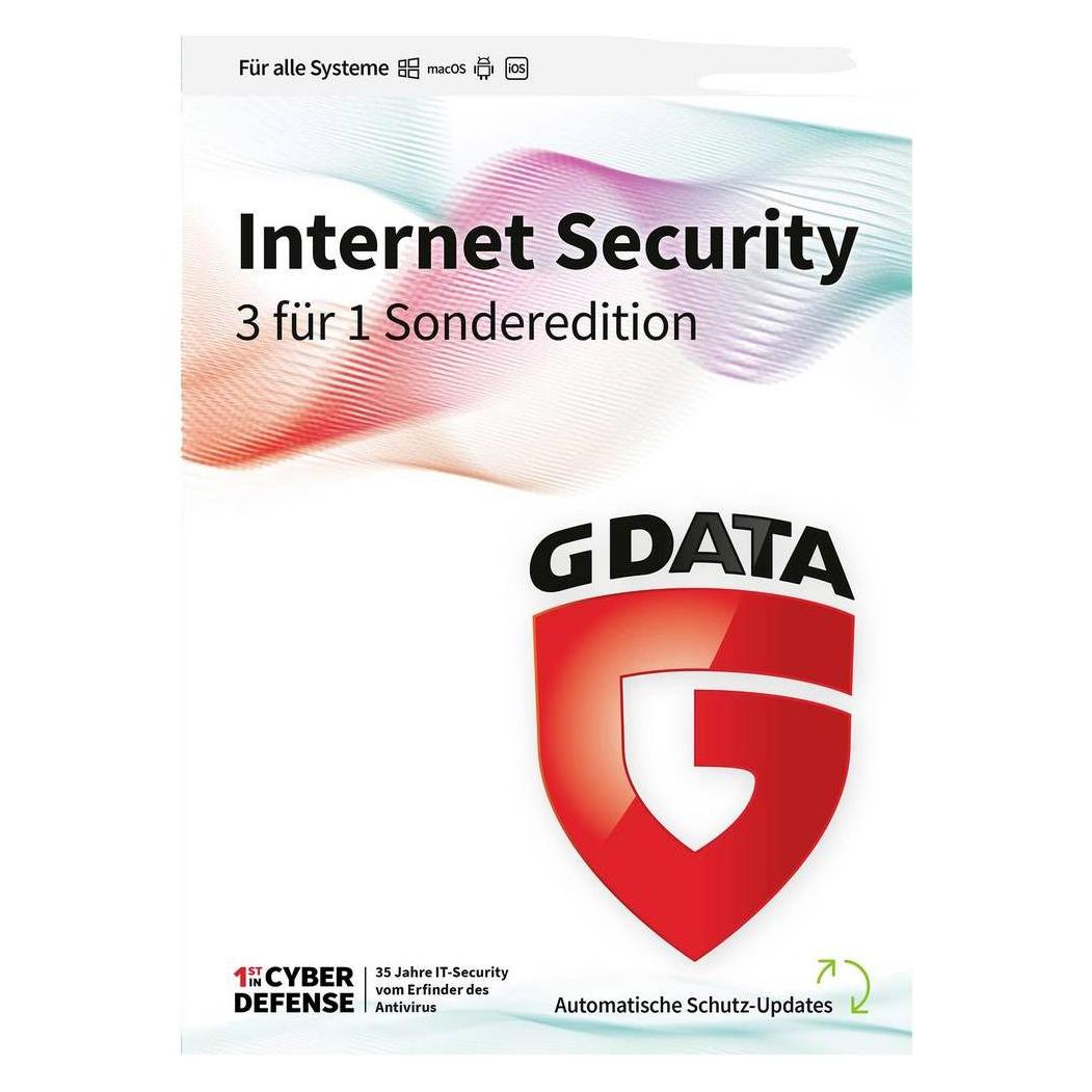 G Data InternetSecurity 3 für 1 Box (3 User, 12 Monate) (C2002BOX12SO3F1)