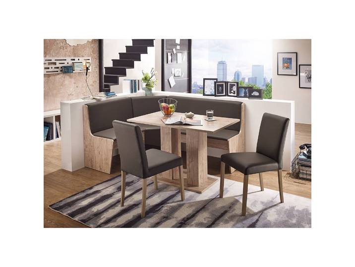 Essgruppe Sylt 4-teilig Braun/Grau/Dunkelbraun/Buche