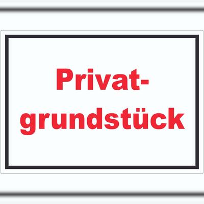 HB-Druck Privatgrundstück Aufkleber rot-weiß-schwarz A3 (297x420mm)