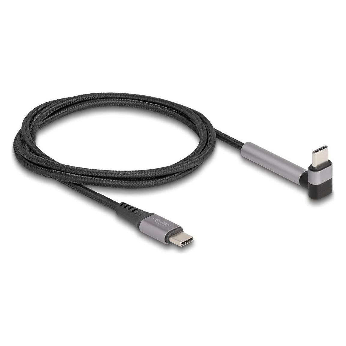 Delock USB 2.0 Kabel USB Type-C Stecker zu Stecker gewinkelt (1.50 m, USB 2.0, 60 W) (81172)