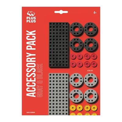 Plus-Plus Zubehörset mit Räder, grau/schwarz