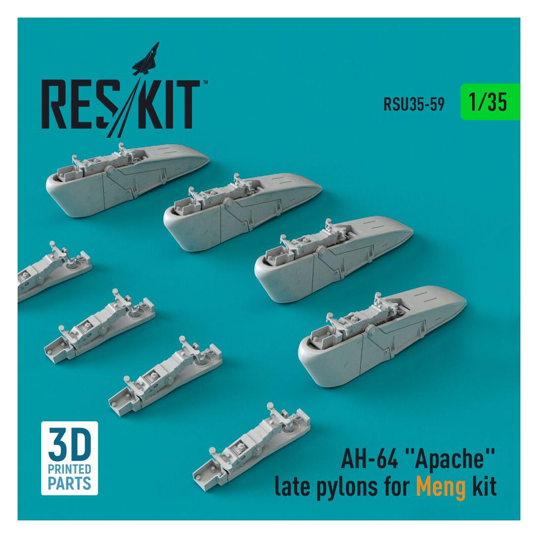 ResKit AH-64 Apache late pylons for Meng kit (3D Printed) (RSU35-0059)