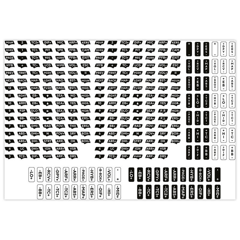 Asetek SimSports Sticker-Set - weiß