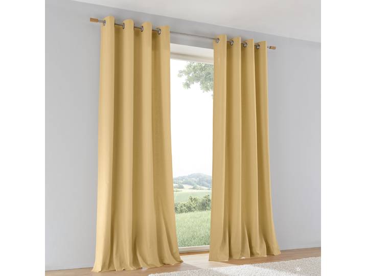Rideau à œillets Duck 175cm Jaune/Safran