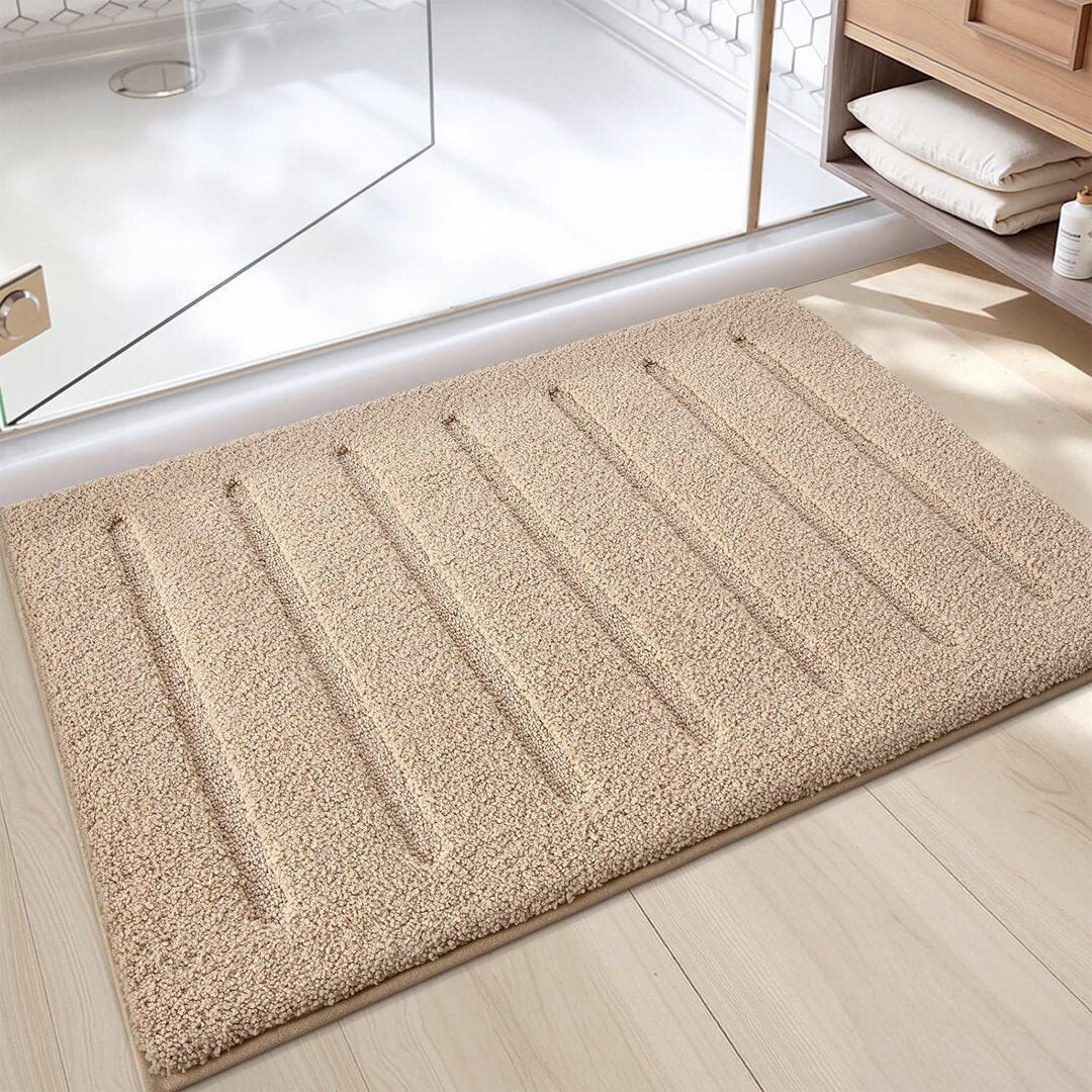 East Urban Home Non-Slip Bath Rug Khaki 61cm W x 152cm L