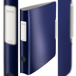 LEITZ Ordner-Activ A4, 65mm Rücken, blau, 180° Ordner Präzisionsmechanik. Austauschbares Rückenschild. Innentasche, Gummibandverschluss, Maße: 318 x 308 mm