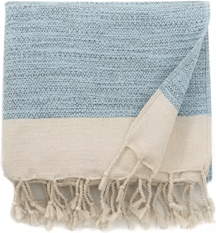Inspire Curations Turkish Thickened Checkered Multifunctional Throw Blanket light Blue 125x180cm