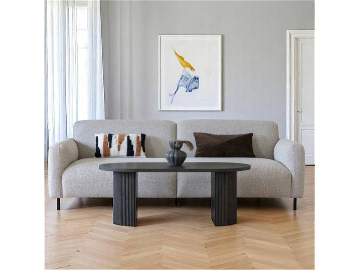 Table basse ovale design, décor bois MATERA - Bois foncé