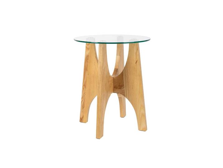 Zuiver Kobe Beistelltisch Eschenholz/Glas Ø45x55 cm