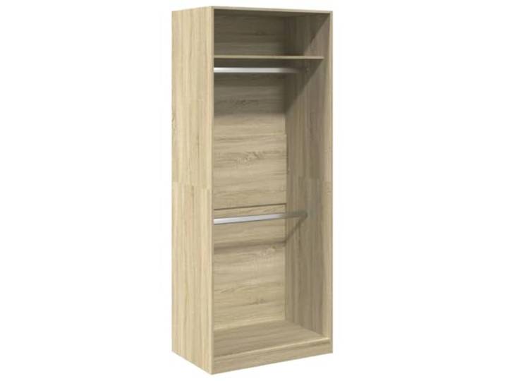 smnyxs Kleiderschrank, Sonoma-Eiche, 80 x 50 x 200 cm, Holz 2 Fächer, glatte Oberfläche, Wandbefestigung inklusive, minimalistisches Design, kleine Räume