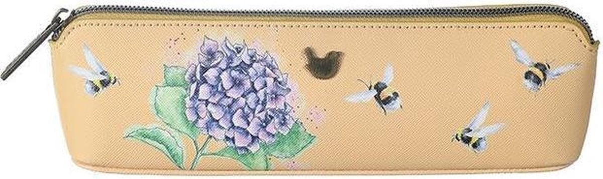 Wrendale Designs Cosmetische tas en Pennenzak - Bee - Oranje - Antiek