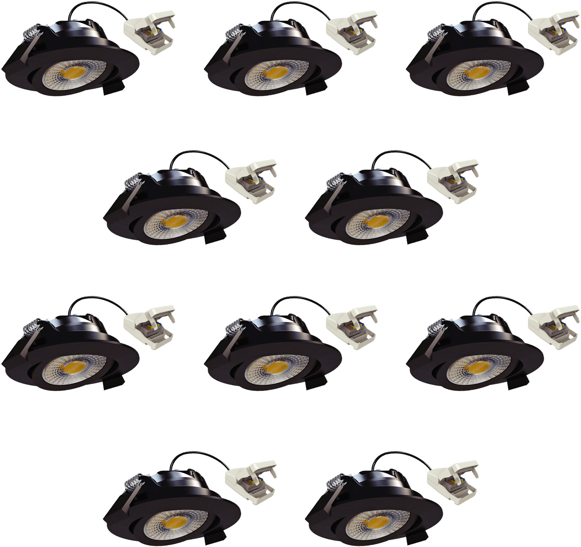 KS Verlichting Liv Inbouwspot Zwart 10 stuks
