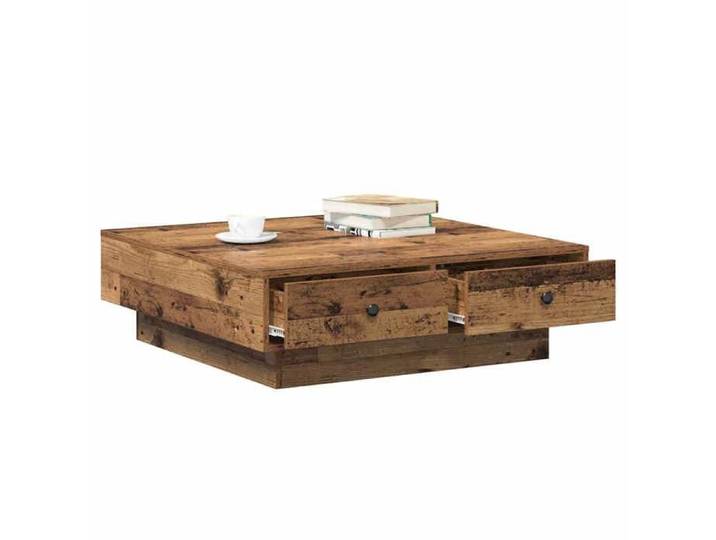 {Marron}Table moderne - Table basse salon - Bois ancien 90x90x28 cm Bois d'ingénierie - Cadre robuste_16299