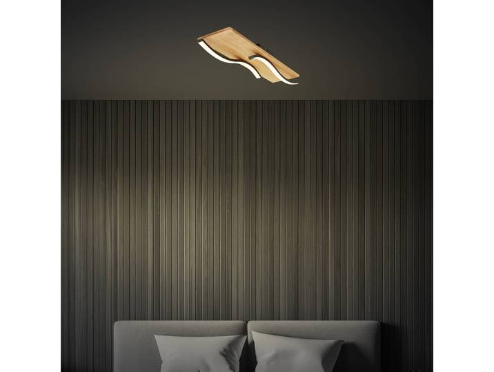 Briloner LED Deckenlampe Vinka, Holz hell, für Wohn- / Esszimmer, Holz, Modern, LED Deckenleuchte