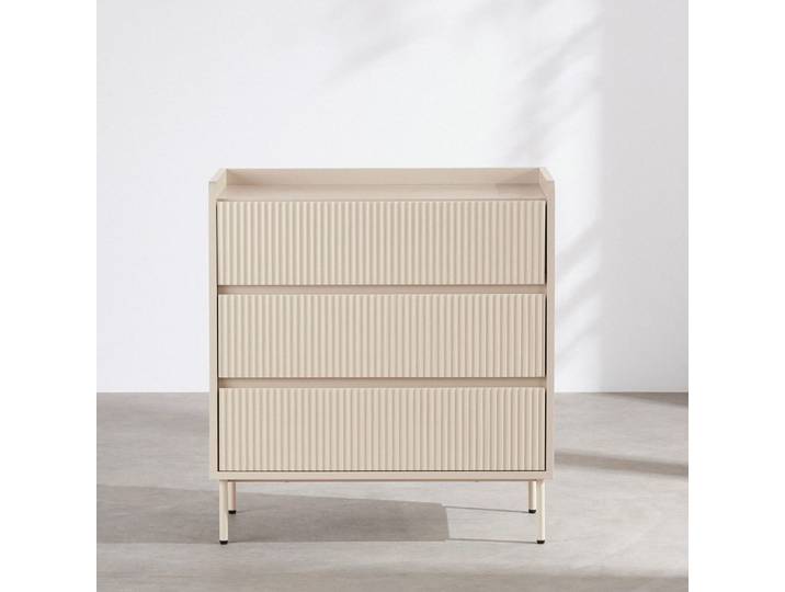 Weiße Kommode mit 3 Schubladen, 80 cm breit
