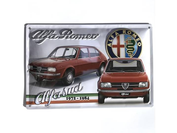 I&S/Les collections rétro Metalen bord reliëf 30x20 cm Alfa Romeo ALFA SUD Officieel gelicentieerd product en/of exclusief design