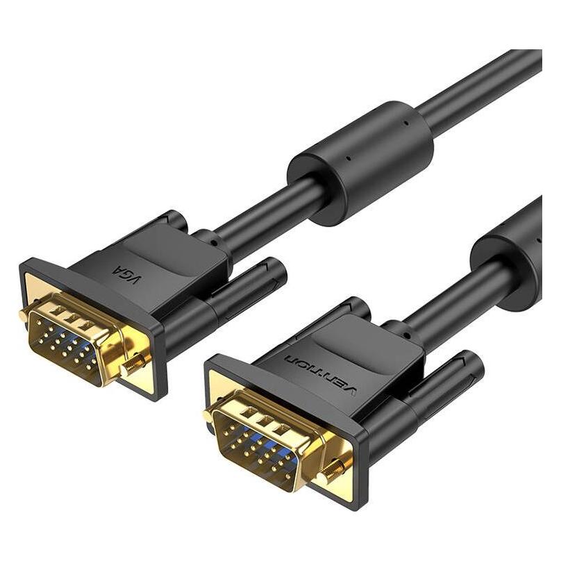 Vention VGA(3 6) Male to Male Cable with Ferrite Cores 3m DAEBI (Black) (3 m) (DAEBI)