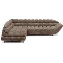 Ecksofa Gappa Stoff Braun