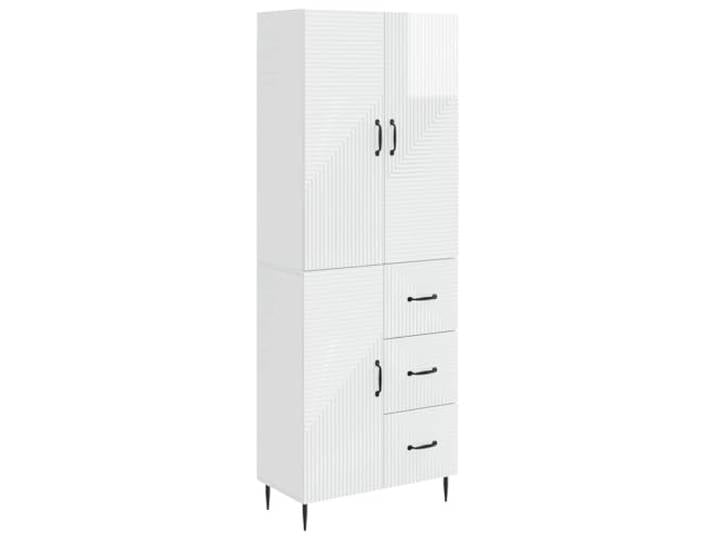 PUGYNBK Schrank, 2 Stück, weiß glänzend, Holz, Technik Wasserdicht, modular stapelbar, Verwendung im Innen- und Außenbereich, einfache Reinigung