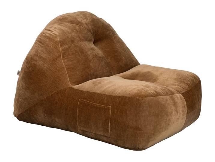 Loungesessel Tombag von Dutchbone, Sitzsack in Braun mit Samt-Bezug