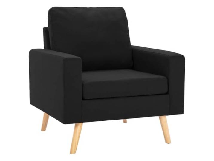 GHVBNMF Sessel Schwarz Stoff Massivholz Polstersessel Sofa 77x71x80cm Gemütlicher Armlehnenstuhl mit Weichpolsterung und Holzgestell für Wohnzimmer, Leseecke und Schlafzimmer.