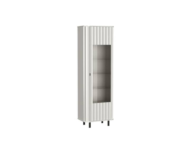 MINIO go for it – hohe Vitrine Novara 4 mit LED-Beleuchtung, Weiß
