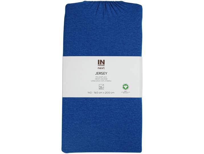 Inhouse Fixleintuch Gots Jersey mel. 160x200 royal