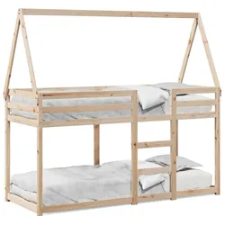 vidaXL Etagenbett mit Dach 80x200 cm Massivholz Kiefer