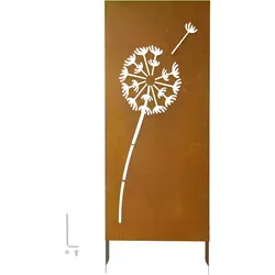 VEVOR Paravent 60x158 cm, Raumteiler aus Metall, Trennwand mit Erdspießen & Stahlplatte, Sichtschutz, Raumtrenner, Dekorative Sichtschutzwand, Ideal für Garten, Terrasse, Hof, Balkon