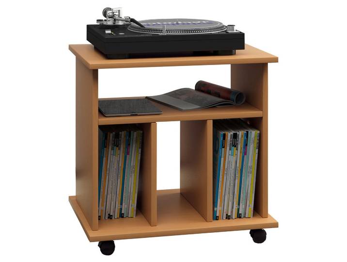Mid.you Schallplattenregal, Buchefarben, Holzwerkstoff, 1 Fächer, 60x59x45 cm, Wohnzimmer, TV Möbel, CD-Regale