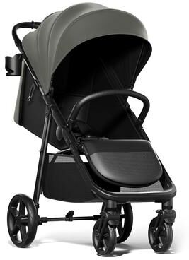 Mompush Nova Baby Stroller, Spacious Seat & Lie-Flat Mode, Infant Stroller with Large UPF 50+ Canopy, Compact Folding