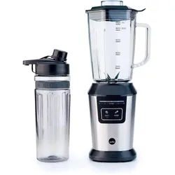 Wilfa Activlife Steel, Standmixer, Schwarz, Transparent, Silber