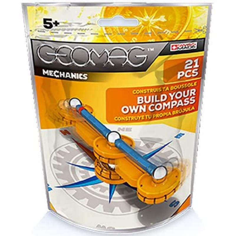 Geomag Mechanics Maak je eigen kompas - 21 onderdelen - Blauw en wit