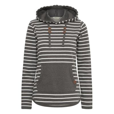 Kapuzenpullover OXMO "Hoodie OXCarina", Damen, Gr. XS, grau (pewter mix), Obermaterial: 65% Polyester PES. 35% Baumwolle CO., Sweatshirts Kapuzenpullover